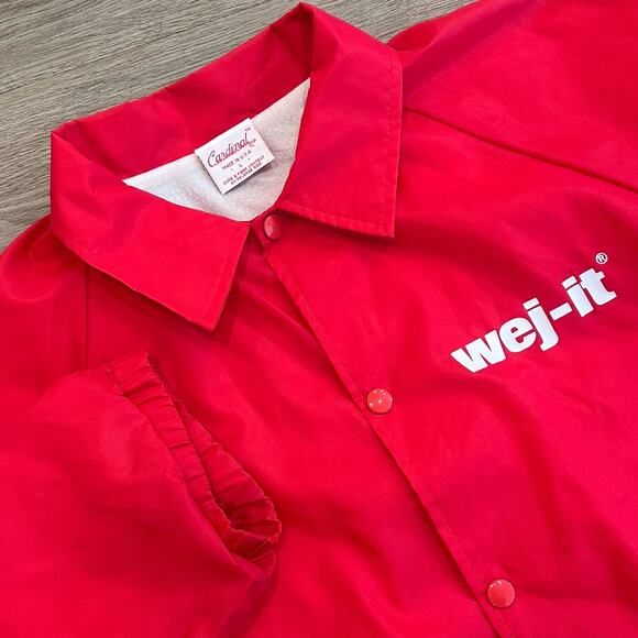 Vintage Cardinal Wej-it Red Nylon Windbreaker Jacket USA Streetwear Y2K Retro - Picture 1 of 11